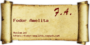 Fodor Amelita névjegykártya